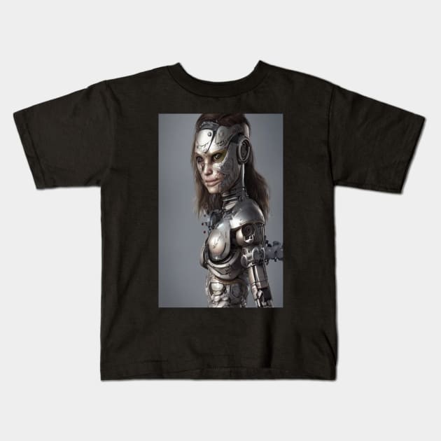 Cyborg Girl Robot Sci Fi Cyborgs Kids T-Shirt by IvaCybergirls